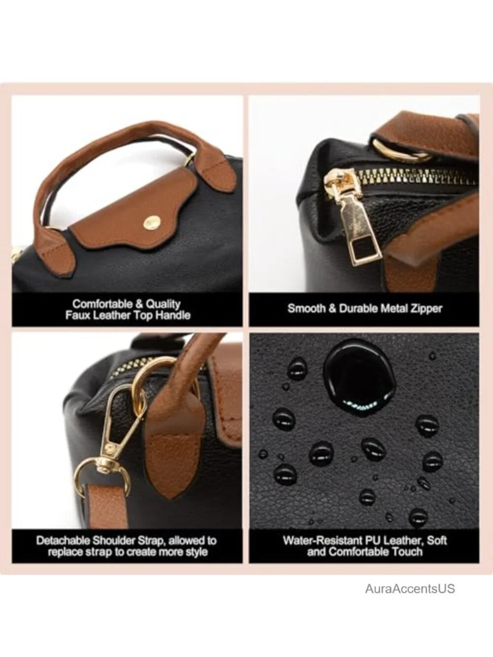 Crossbody Bag Vegan Leather Mini Hobo Tote Shoulder Purse